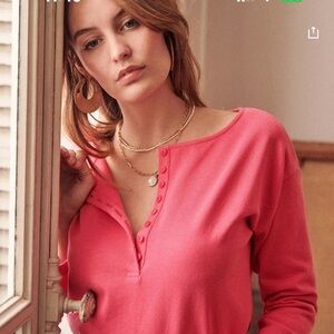Sezane Pink Button-Up Top